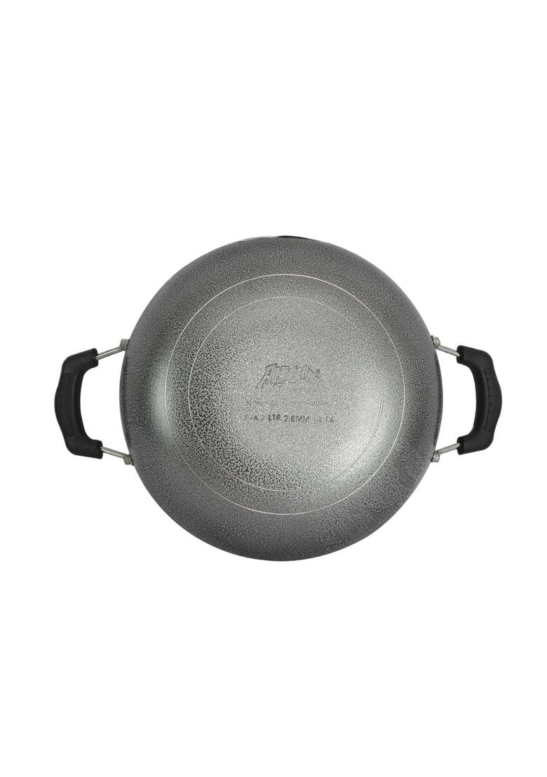 ANJALI - DKD25 Non-Stick Kadai Wok with Stainless Steel Lid | 2.5 L | 2.6 Qt - Indya