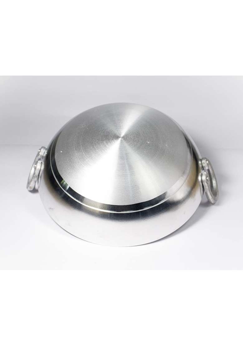 Sonanshi Aluminium Kadai Wok Frying Pan for Cooking Tadka Frying with LID | 10.5 Inch - Indya