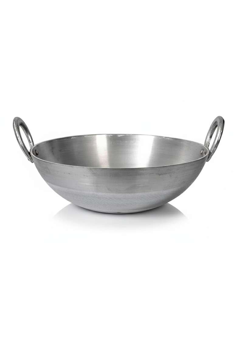SHIFA CRAFT Aluminium Kadhai Wok Premium Range of Aluminum Deep Kadai | 2 L | 2.1 Qt | Non-Stick - Indya
