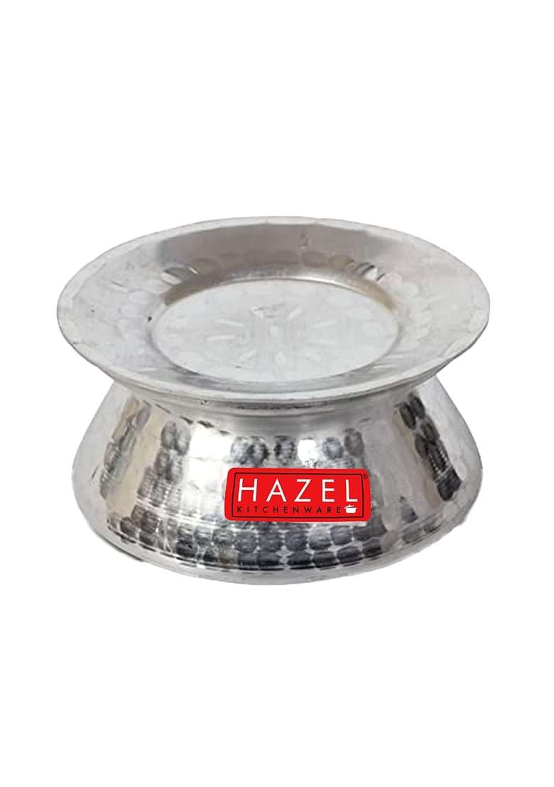HAZEL Aluminium Hammered Finish Kadhai Wok Handi with Lid | 1 L | 1.1 Qt | Food Safe - Indya