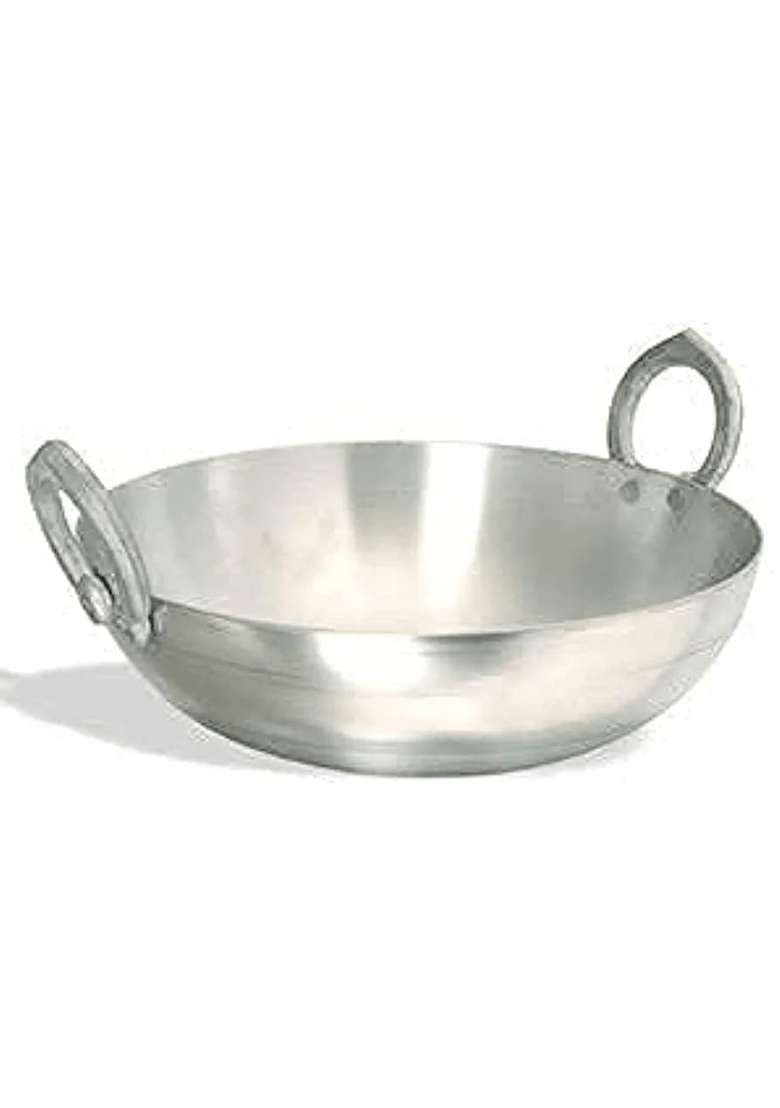 Tannu Craft Aluminium Kadhai Wok Premium Range of Aluminum Kadhai Deep Kadai Non Induction | Non-Stick - Indya
