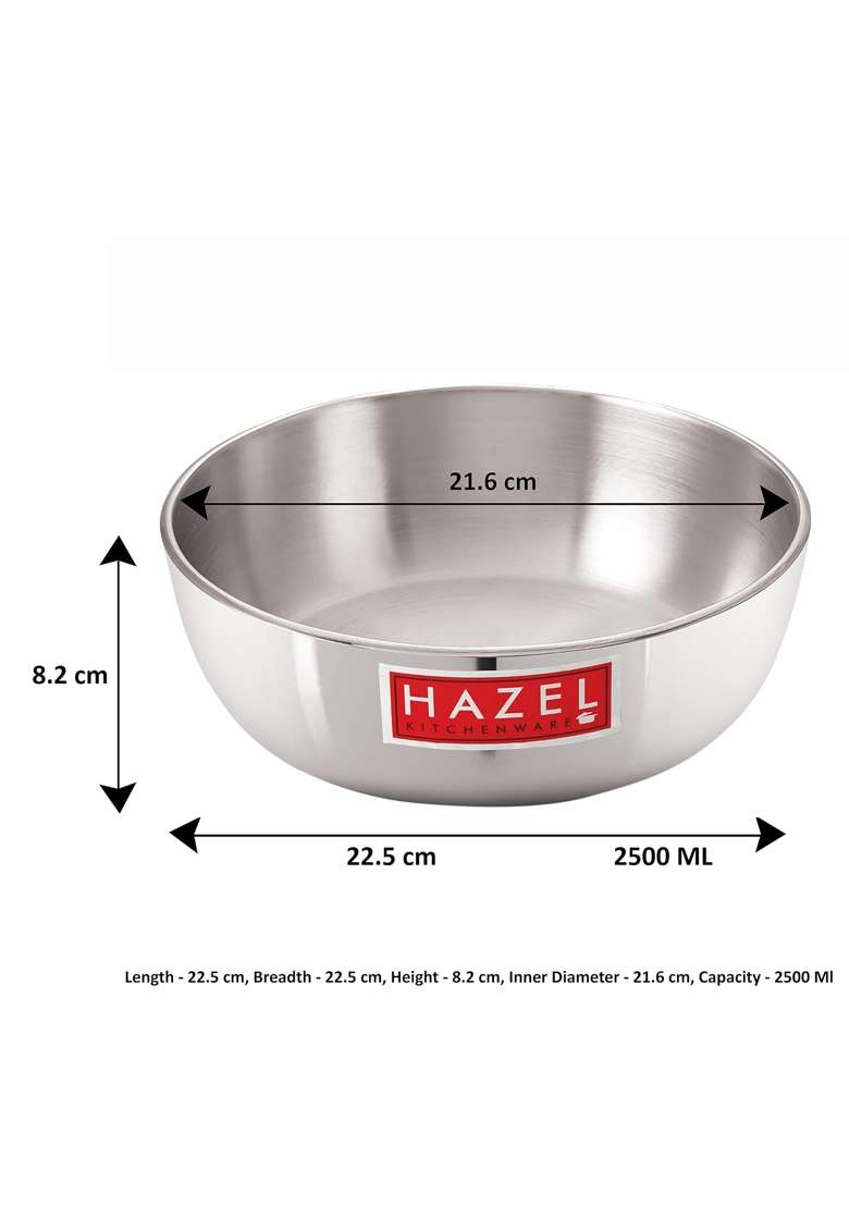 HAZEL Aluminium Induction Bottom Tasra Deep Pan | 2.5 L | 2.6 Qt - Indya