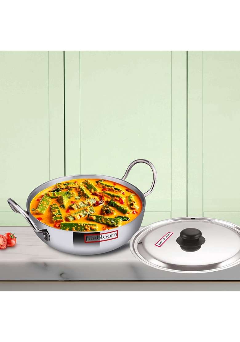 FLIXBLOOM Classy Big Size Induction Base Cookware | 5.5 L | 5.8 Qt | With Lid - Indya