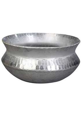 JGS Aluminium Handmade Kadhai Wok for Cooking with SS Handle Multi Purpose Use | 5 L | 5.3 Qt | Hammered Finish
