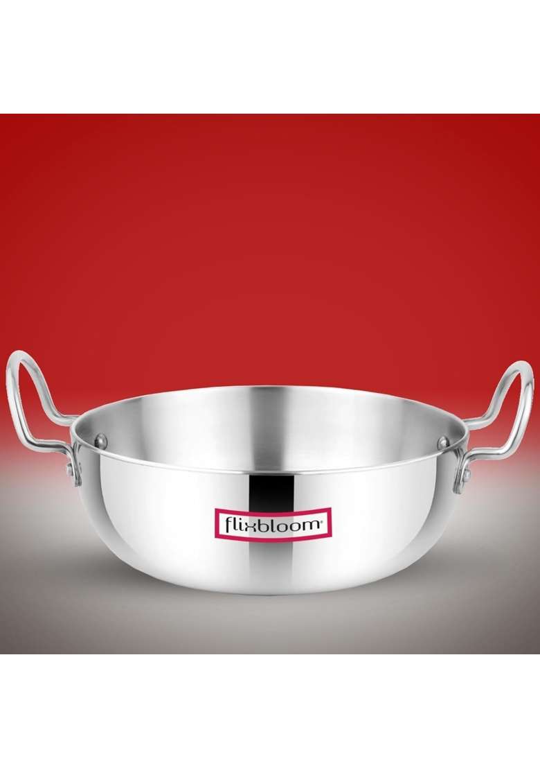 FLIXBLOOM Prominent Kitchen Cookware Large Capacity Induction Base and LPG Friendly Deep | 5.5 L | 5.8 Qt - Indya
