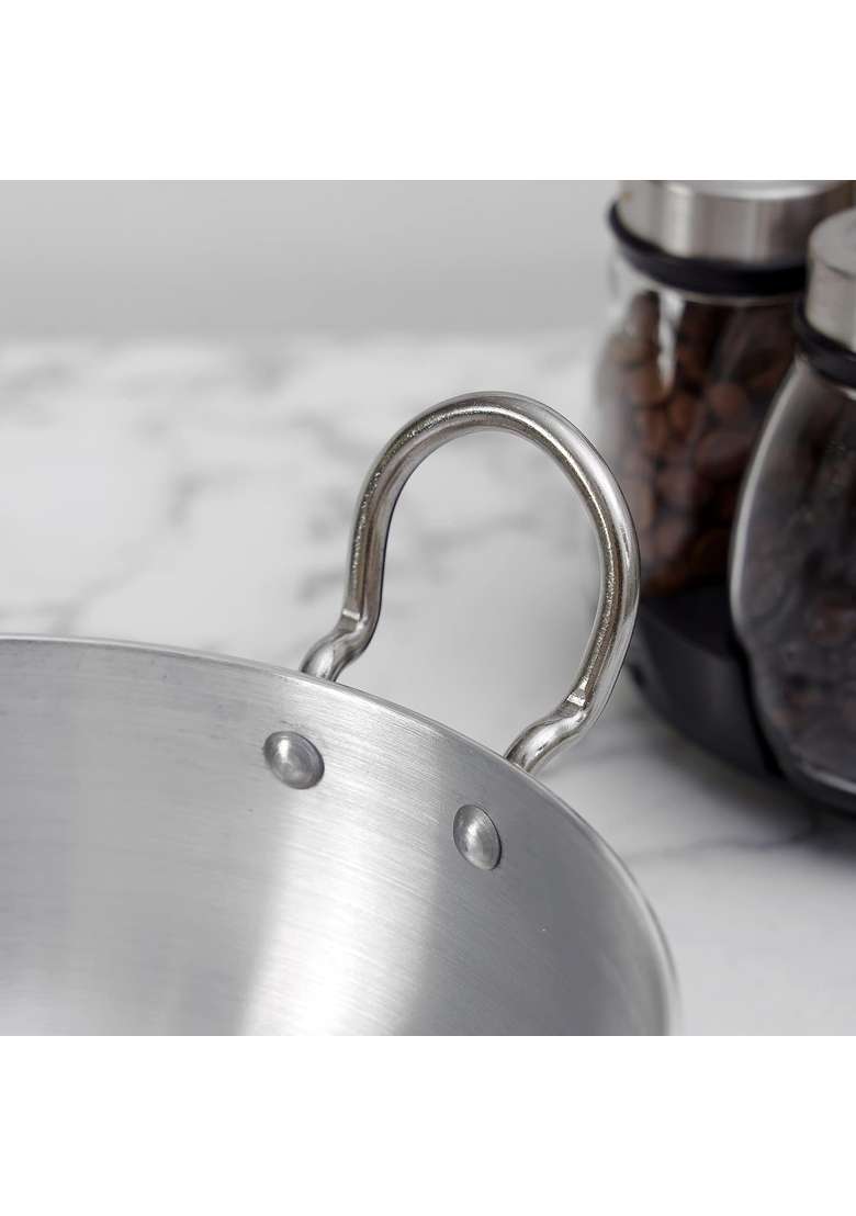 FLIXBLOOM Edge Aluminium Cookware with Handle Induction and LPG Friendly Cooking Utensils | 3 L | 3.2 Qt - Indya