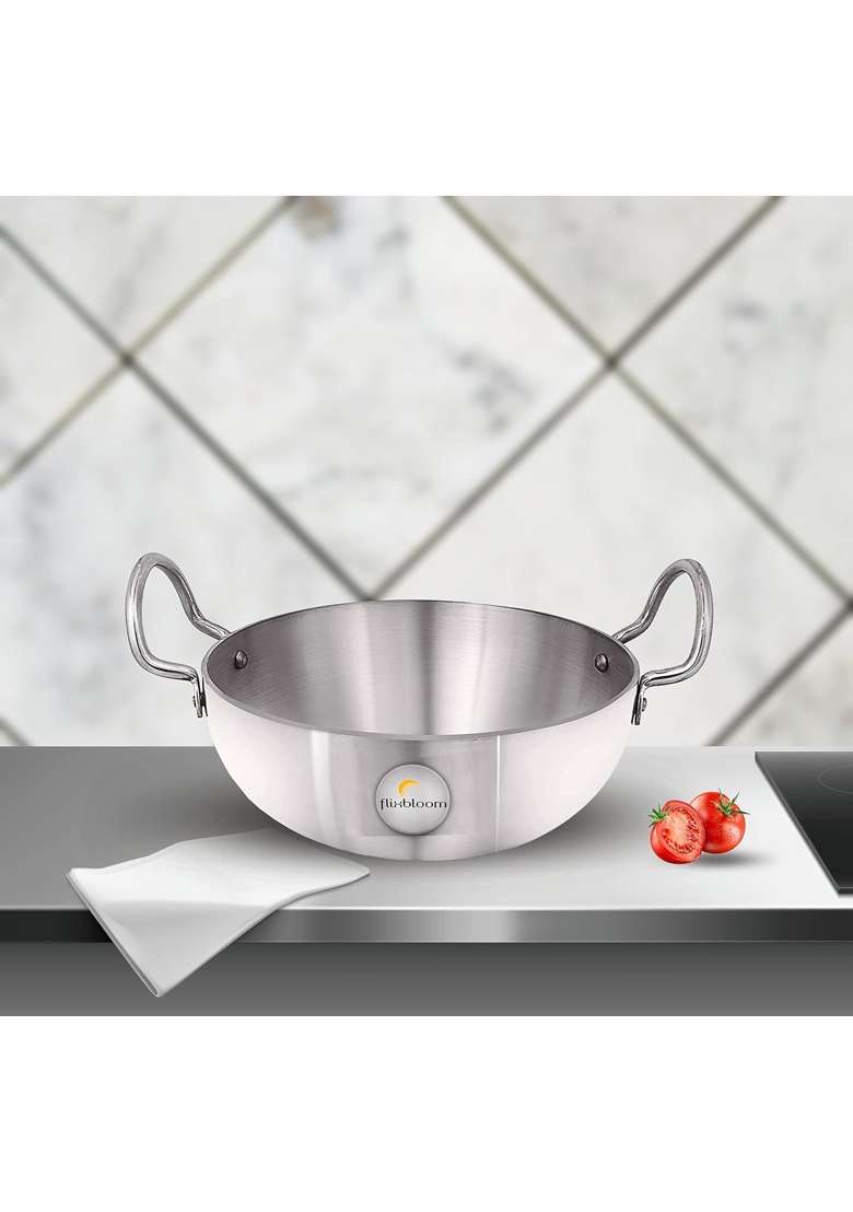 FLIXBLOOM Perfect Aluminium Cookware with Handle Induction Base Cooking Utensils | 5.5 L | 5.8 Qt - Indya