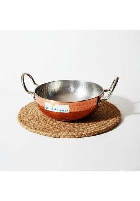 FLIXBLOOM Hammered Kadai Wok for Cooking and Serving | 2 L | 2.1 Qt | Induction Compatible | Food Safe