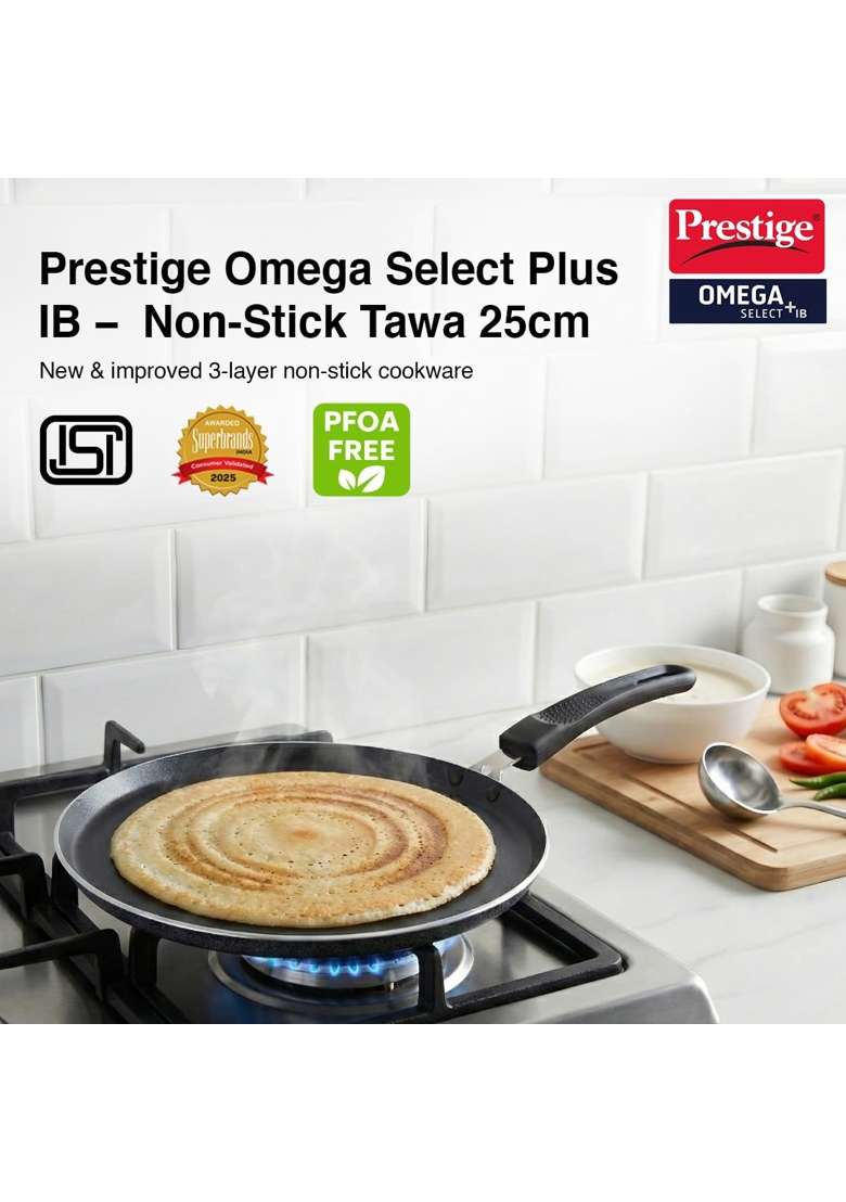 Prestige Aluminium Omega Select Plus IB Non-Stick Omni Tawa Flat Griddle - Indya