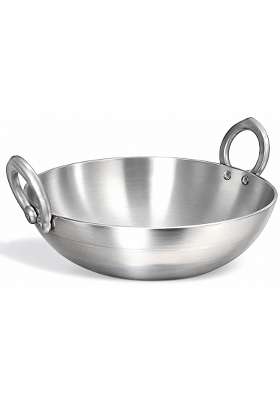 AAYU CRAFT KITCHENWARE FOR LIFE Aluminum Kadhai Wok Deep Kadai | 2 L | 2.1 Qt