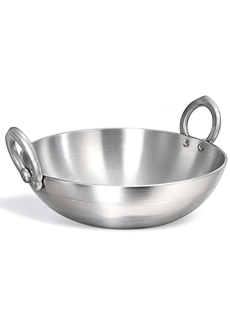 AAYU CRAFT KITCHENWARE FOR LIFE Aluminum Kadhai Wok Deep Kadai | 2 L | 2.1 Qt - Indya