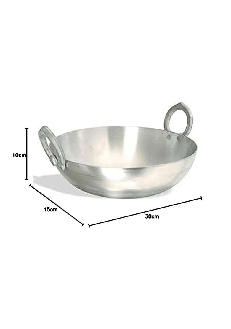 AAYU CRAFT KITCHENWARE FOR LIFE Aluminum Kadhai Wok Deep Kadai | 2 L | 2.1 Qt - Indya