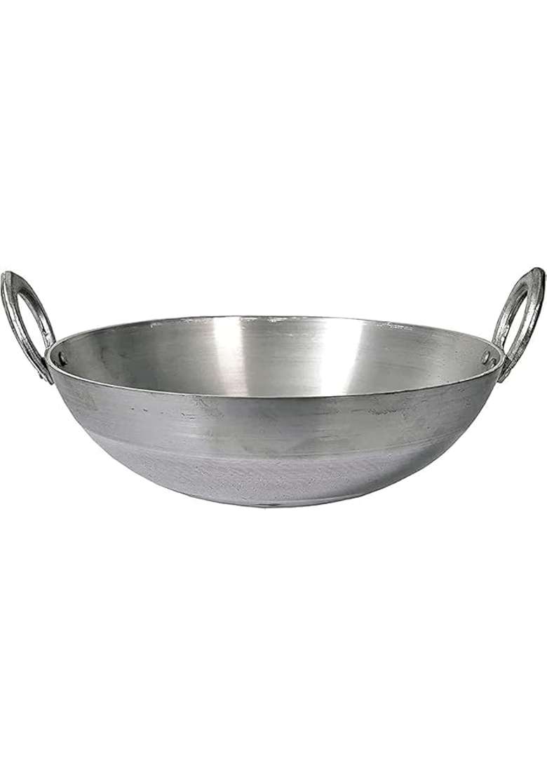 VOMI Aluminium Kadhai Wok Premium Range of Aluminum Kadhai Deep Kadai | Non-Stick - Indya