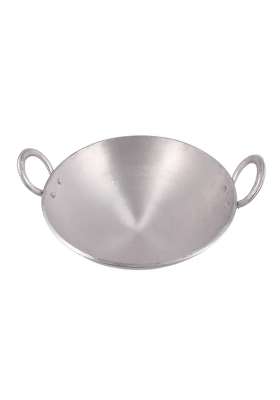 SHIFA CRAFT Aluminium Kadhai Wok DEEP Fry Kadai with Handle | 3 L | 3.2 Qt