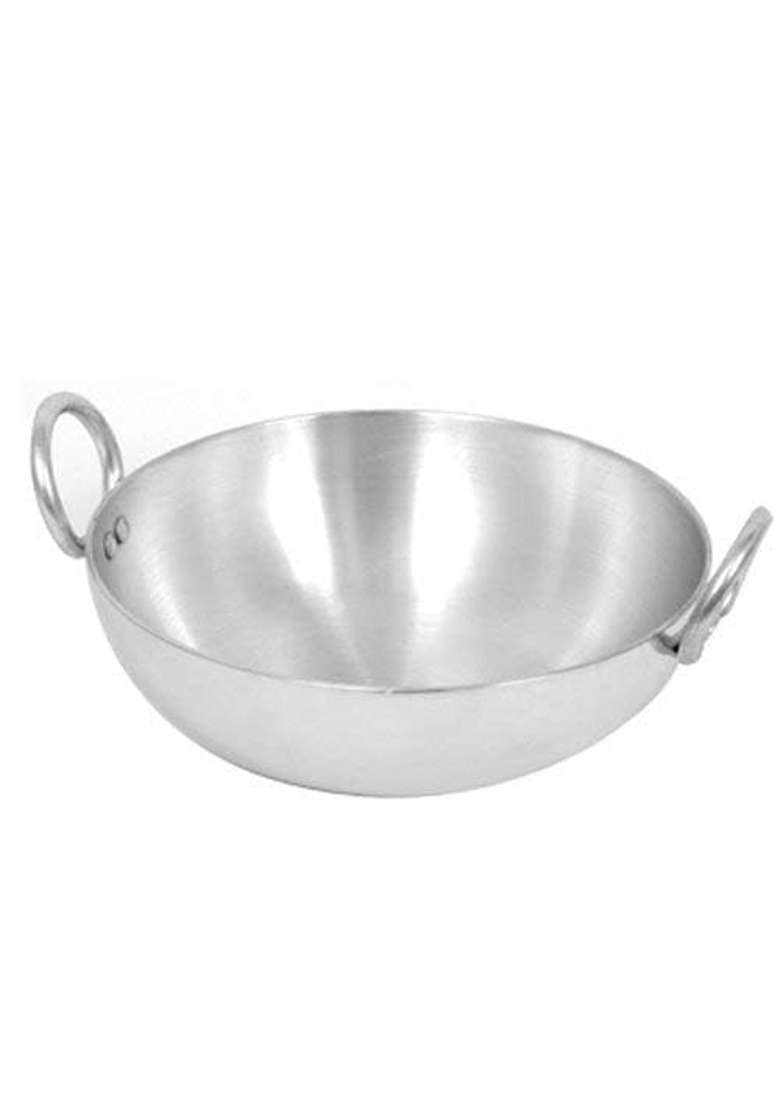 SHIFA CRAFT Aluminium Kadhai Wok DEEP Fry Kadai with Handle | 3 L | 3.2 Qt - Indya
