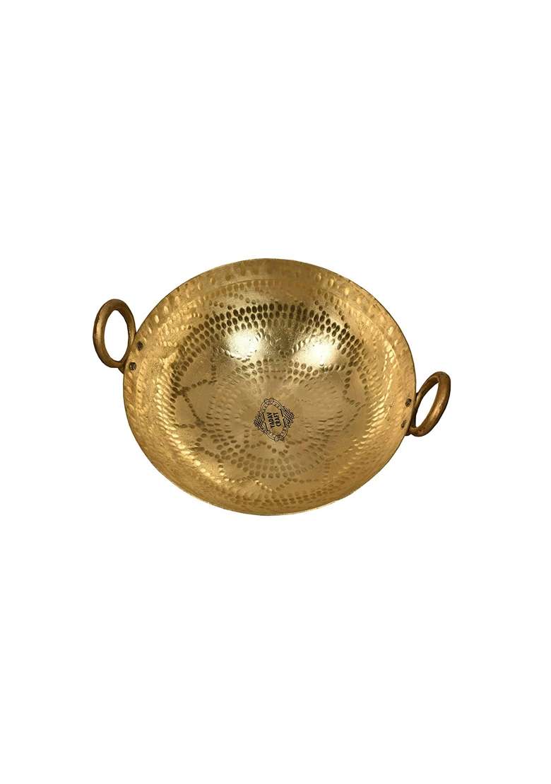 Yadav Craft Brass Kadhai Wok | 3 L | 3.2 Qt - Indya