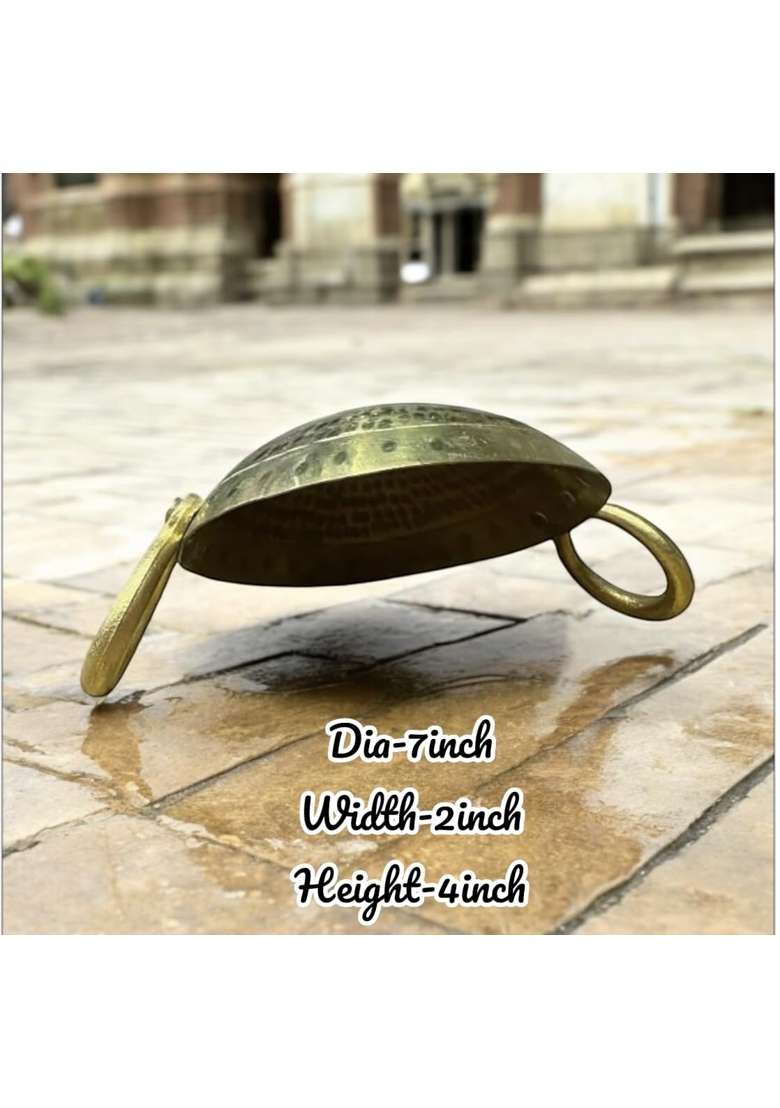 GBW Pure Brass Hammered Handmade Kadai Wok for Saute Pital Mini Handmade Hammered Pital | 1 L | 1.1 Qt - Indya