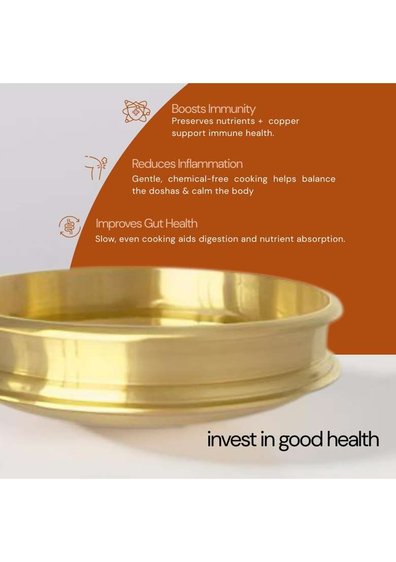 NUTRION Bronze Cooking Urli Uruli | 1.8 L | 1.9 Qt | 22 cm | 8.7 Inch - Indya