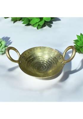 GBW Pure Brass Hammered Kadai Wok Handmade Kadai for Saute Pital Kadai Mini Handmade | 1.5 L | 1.6 Qt