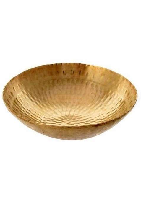 JGS Brass Handmade Kadhai Wok for Cooking with Handle Multi Purpose Use Pital Kadai | 5 L | 5.3 Qt | Hammered Finish