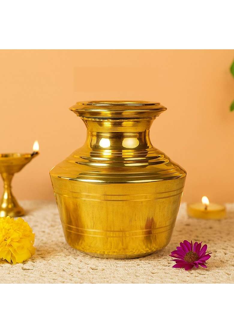 Putrika Traditional Brass Utensil Kudam | 1.5 L | 1.6 Qt - Indya