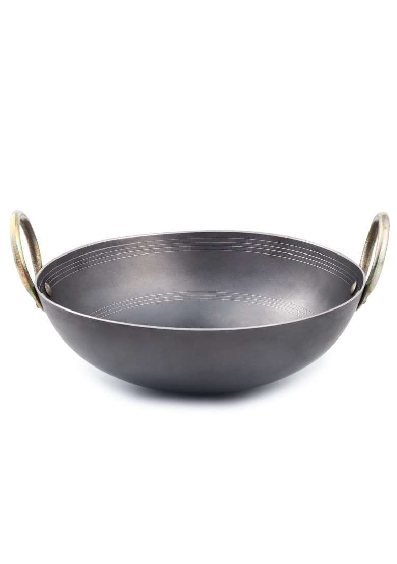 Ameraempire Heavy Duty Iron Deep Kadai Wok | 1 L | 1.1 Qt - Indya