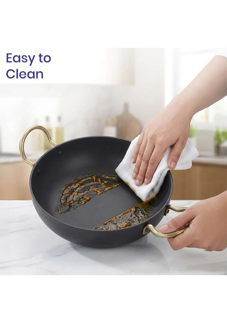 DOZY Iron Kadhai Wok with Tadka Pan Set - Indya