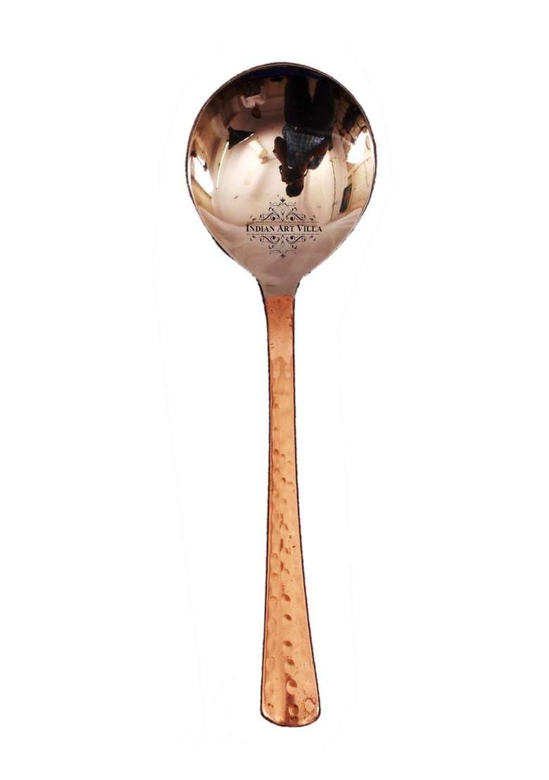 INDIAN ART VILLA Kitchen Copper Sigri with Brass Stand | 500 ml | 16.9 fl oz | 5.9 Inch - Indya