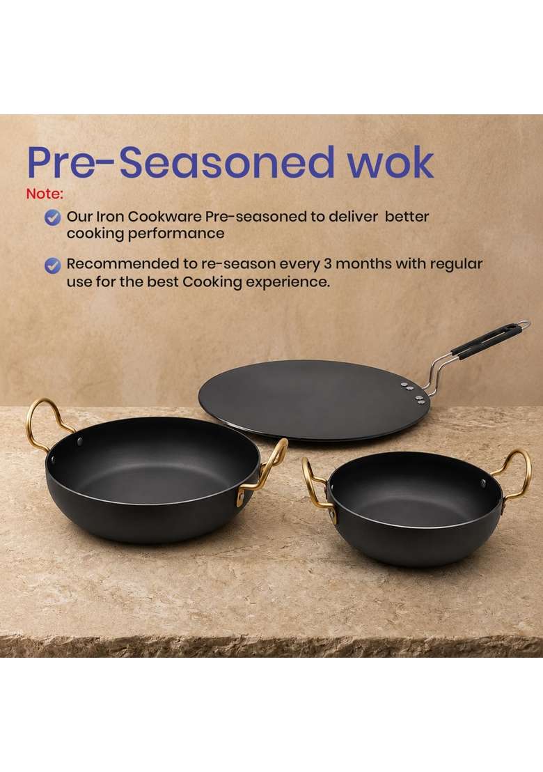 DOZY Iron Cookware | 3-Piece Set - Indya