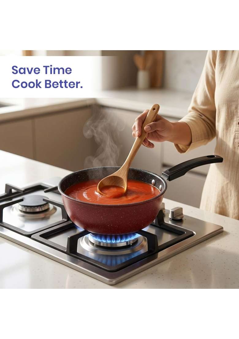 DOZY 5-Piece Non-Stick Cookware Combo Set with Kadhai Wok | Induction Compatible - Indya
