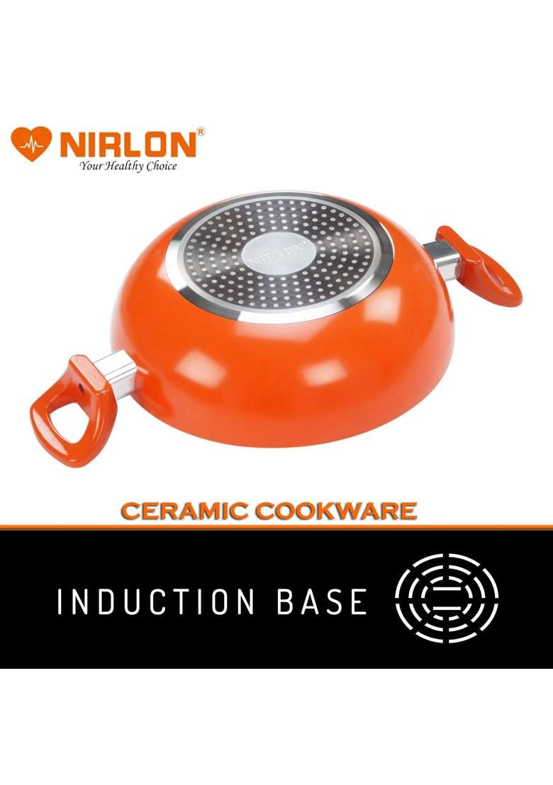 NIRLON Non-Stick Induction Ceramic Kadhai Wok - Indya