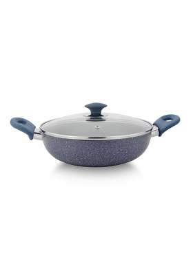 Prabha Kadai for Cooking Non Stick Kadhai with Lid | 2 L | 2.1 Qt | 22 cm | 8.7 Inch | Induction Compatible