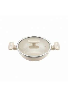 SALFORD Forged Ceramic Non-Stick Kadai Wok with Glass Lid | 2.5 L | 2.6 Qt | 24 cm | 9.4 Inch | Induction Compatible | PFOA Free