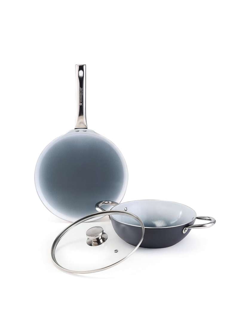 Wonderchef Eco-Glide Ceramic Cookware Set | 24 cm | 9.4 Inch | Induction Compatible | PFOA Free | Non-Toxic - Indya