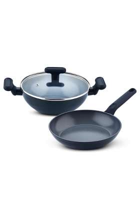 BERGNER Jade Non-Stick Ceramic Coated Cookware Combo | 2.5 L | 2.6 Qt | 24 cm | 9.4 Inch | 3-Piece Set | Induction Compatible | PFOA Free | With Lid