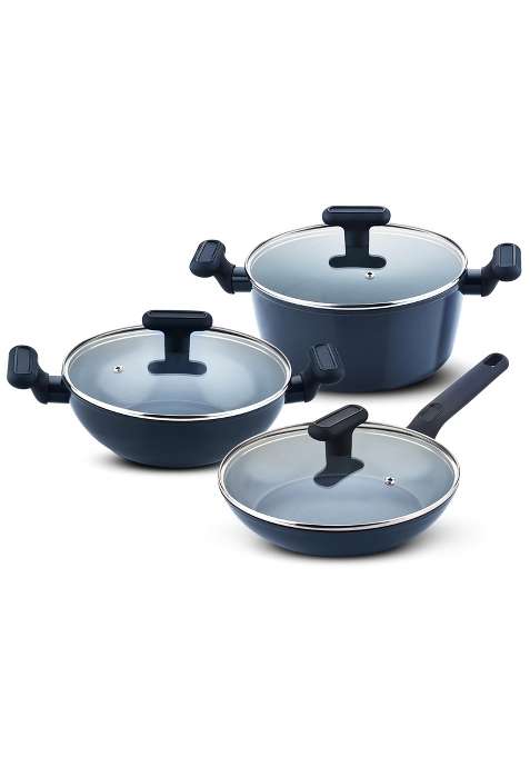 BERGNER Jade Non-Stick Ceramic Coated Cookware Set | 2.5 L | 2.6 Qt | 24 cm | 9.4 Inch | 6-Piece Set | Induction Compatible | PFOA Free