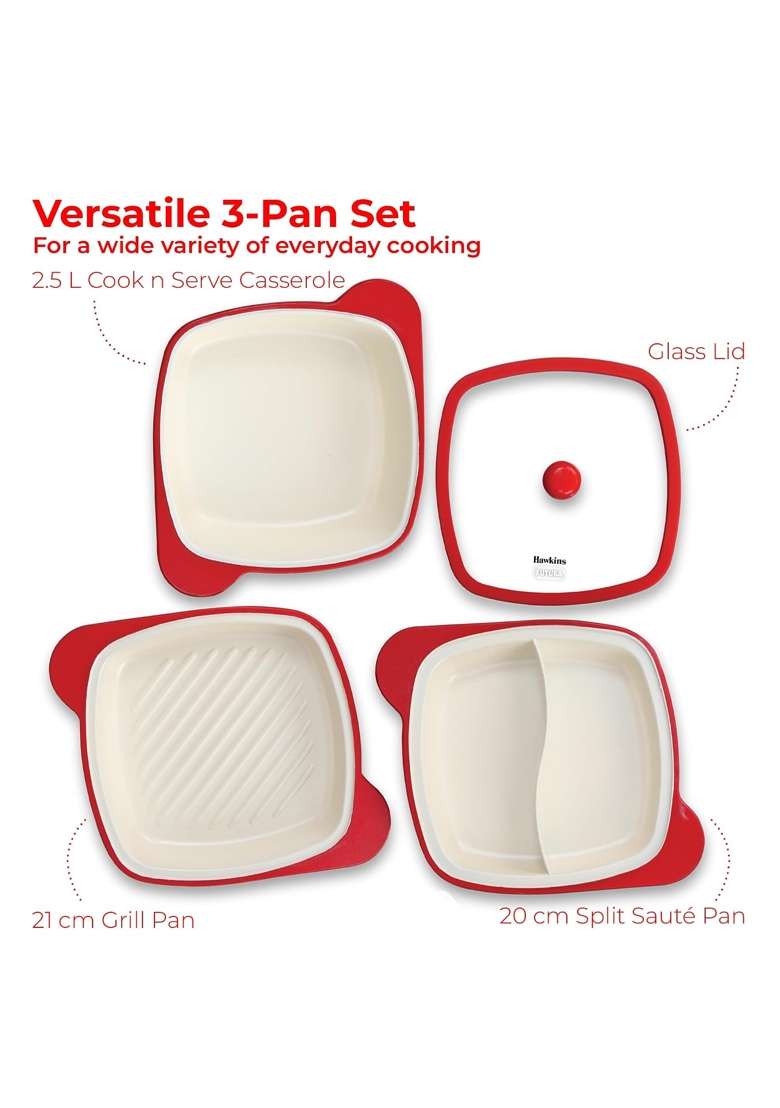 Hawkins Cerenity Multi-Pan Set | 2.5 L | 2.6 Qt | Induction Compatible - Indya