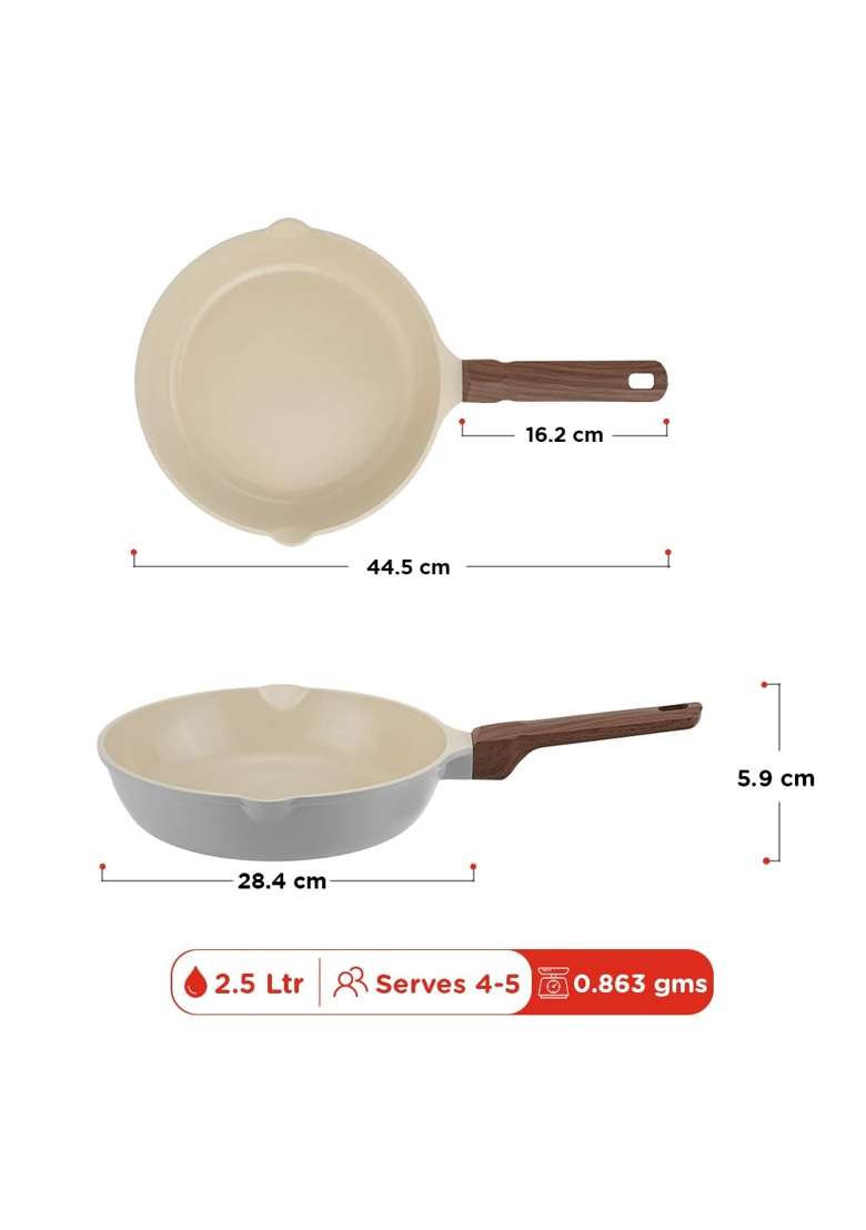 Vinod Ceravit Ceramic Non Stick Frypan | 2.5 L | 2.6 Qt | 26 cm | 10.2 Inch | Induction Compatible | PFOA Free | Non-Toxic - Indya