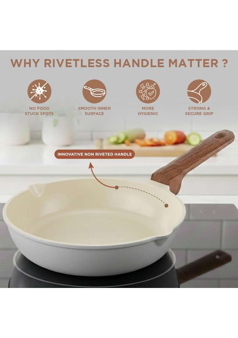 Vinod Ceravit Ceramic Non Stick Frypan | 2.5 L | 2.6 Qt | 26 cm | 10.2 Inch | Induction Compatible | PFOA Free | Non-Toxic - Indya