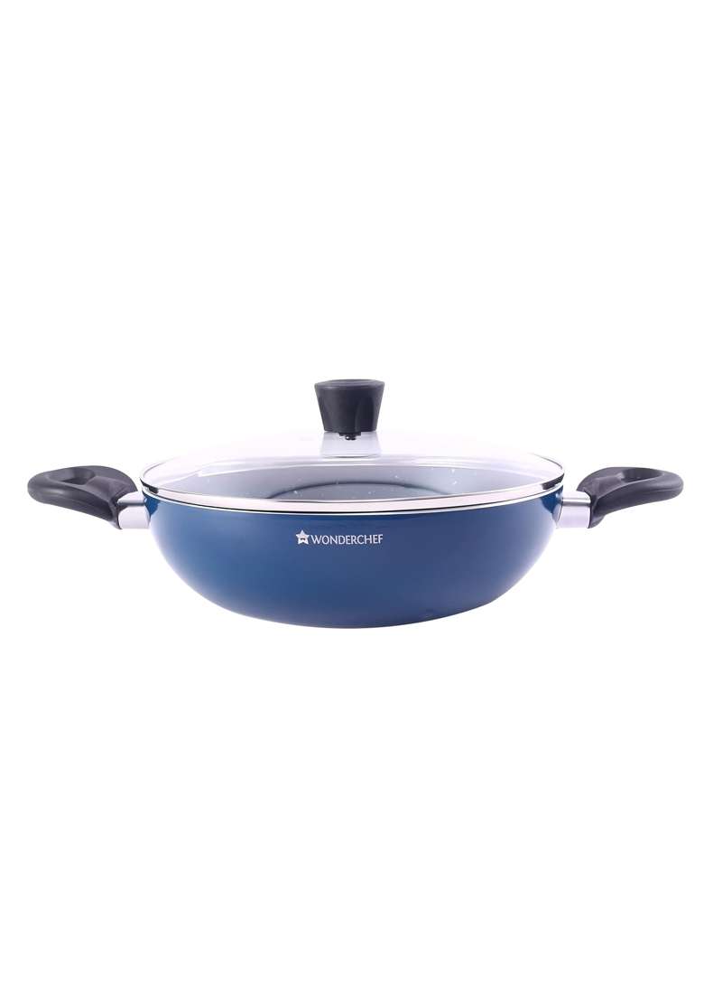 Wonderchef Galaxy Kadhai Wok with Lid | 2 L | 2.1 Qt | 24 cm | 9.4 Inch - Indya