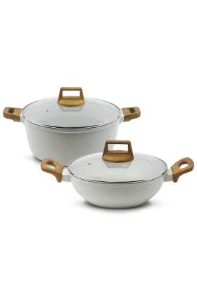 BERGNER Naturally Non-Stick Cookware Set | 3.5 L | 3.7 Qt | 24 cm | 9.4 Inch | 4-Piece Set | Induction Compatible | With Lid