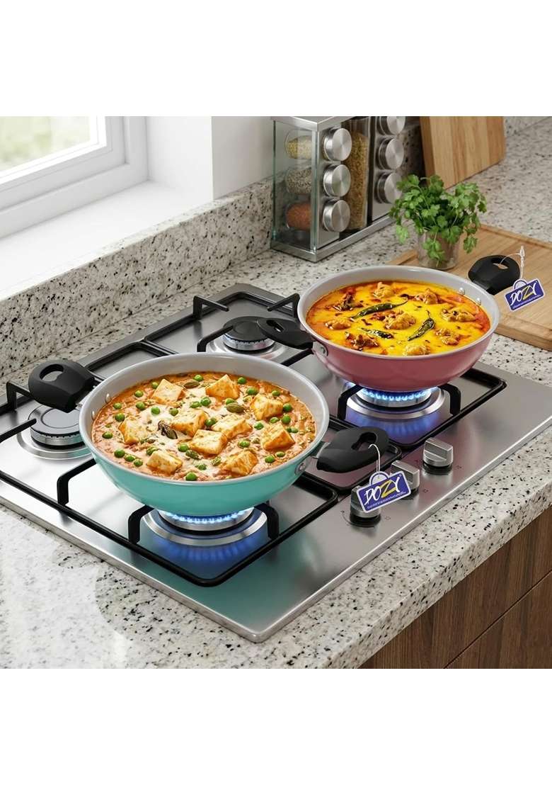 DOZY Premium Iron-Rich Nonstick Combo | 28 cm | 11 Inch | Induction Compatible - Indya