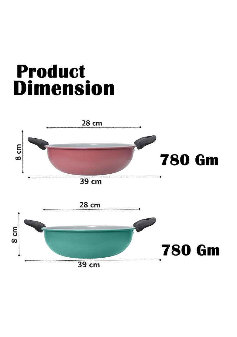 DOZY Premium Iron-Rich Nonstick Combo | 28 cm | 11 Inch | Induction Compatible - Indya