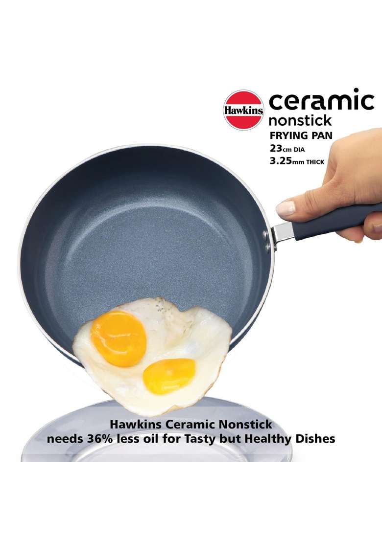Hawkins Ceramic Nonstick Frying Pan | 23 cm | 9.1 Inch | Induction Compatible - Indya