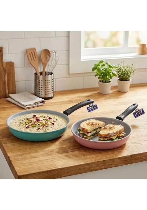 DOZY Premium Iron-Rich Non-Stick Fry Pan Set | 23 cm | 9.1 Inch | Induction Compatible