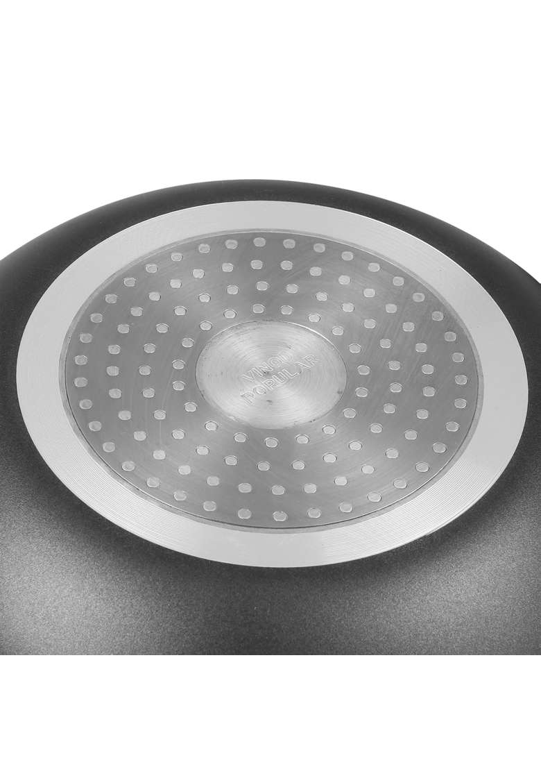 Vinod Zest Ceramica Kadai Wok with Glass Lid | 2.5 L | 2.6 Qt | 24 cm | 9.4 Inch | Induction Compatible | Non-Toxic - Indya
