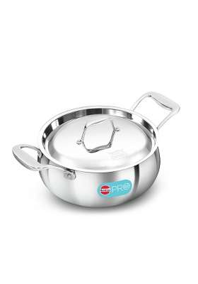 Hawkins Pro Triply Stainless Steel Handi Cooking Pot with Steel Handles and Steel Lid | 3 L | 3.2 Qt