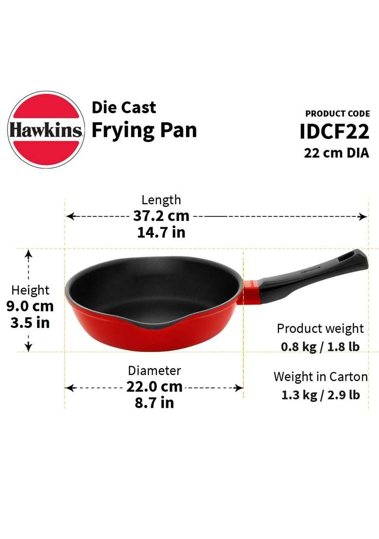 Hawkins Die Cast Non Stick Induction Fry Pan | 22 cm | 8.7 Inch - Indya