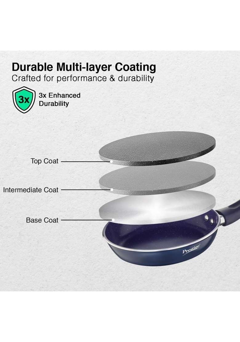 Prestige Ceraglide Ceramic Coated Non-Stick Fry Pan | 20 cm | 7.9 Inch | Induction Compatible - Indya