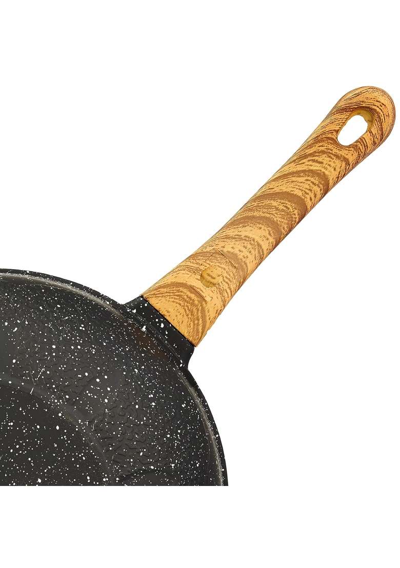 Solimo Amazon Brand Solimo Die Cast Aluminium Non Stick Wok Kadhai | 25 cm | 9.8 Inch - Indya